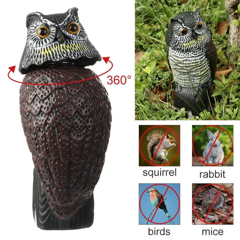 Rotating Head Owl Garden Decoy